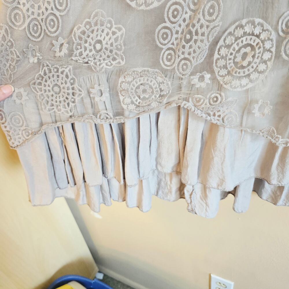 Italian gray lace tunic dress size os - Picture 4 of 5